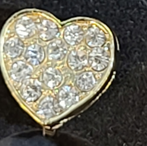 Rhinestone Heart Clip-on Earrings (NWOT) - Picture 3 of 6
